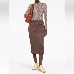 Marine Serre Regenerated Moire Pencil Skirt